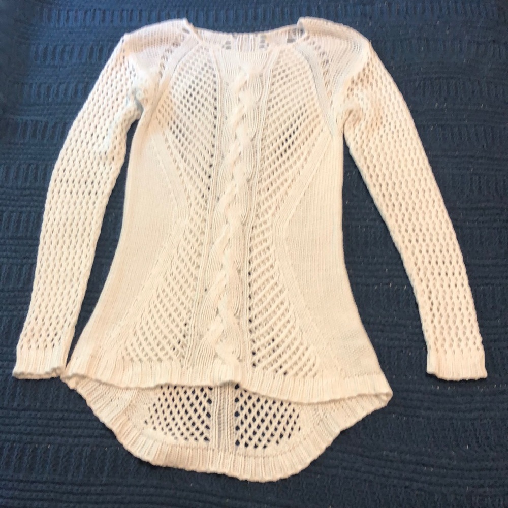 White Cable Knit Sweater